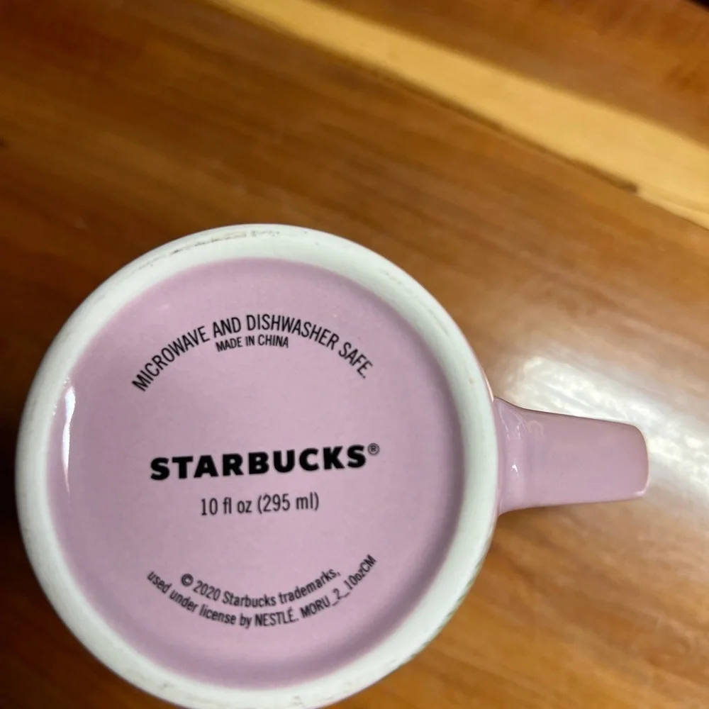 2020 Starbucks Floral Pink Coffee Mug Cup